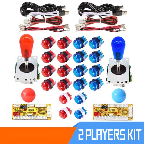 Arcade LED Buttons and Joystick Kit Controller Zero Delay USB Encoder MAME Games - 第 1/11 張圖片