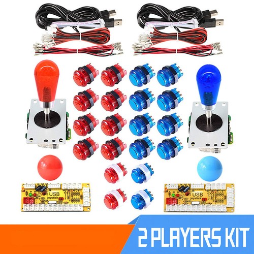 Arcade LED Buttons and Joystick Kit Controller Zero Delay USB Encoder MAME Games - Picture 1 of 11