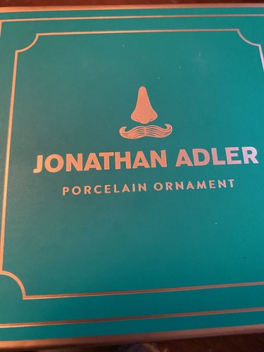 Adorable Bigote Jonathan Adler Adorno de Navidad Nuevo en Caja Muy RARO - Imagen 2 de 2