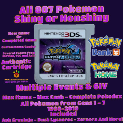 Pokemon Ultra Moon Loaded With All 807 Pokemon Max Money Ready for Pokemon Home