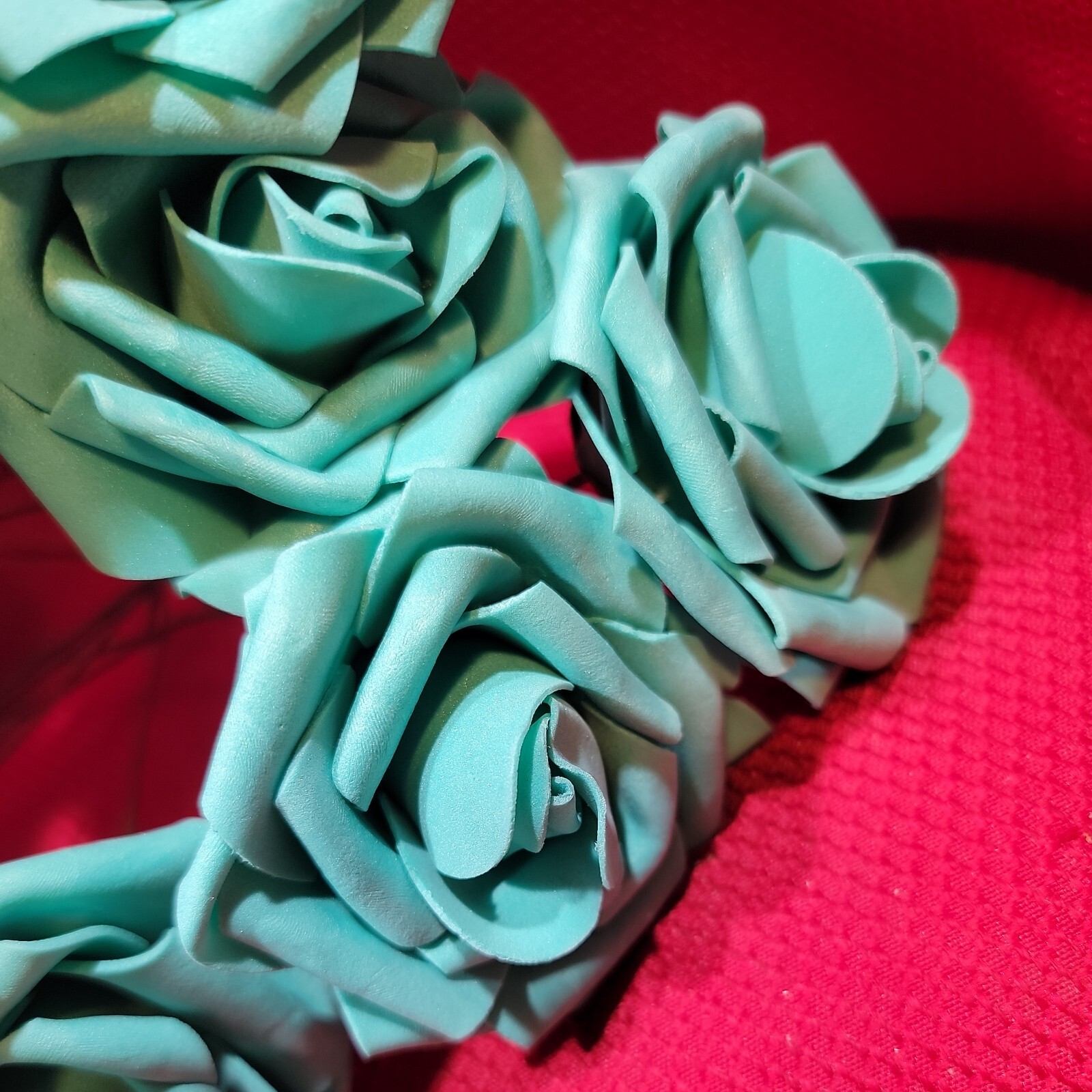 20 turquoise blue ROSE Flower FAUX FOAM ARTIFICIAL Wedding Banquet