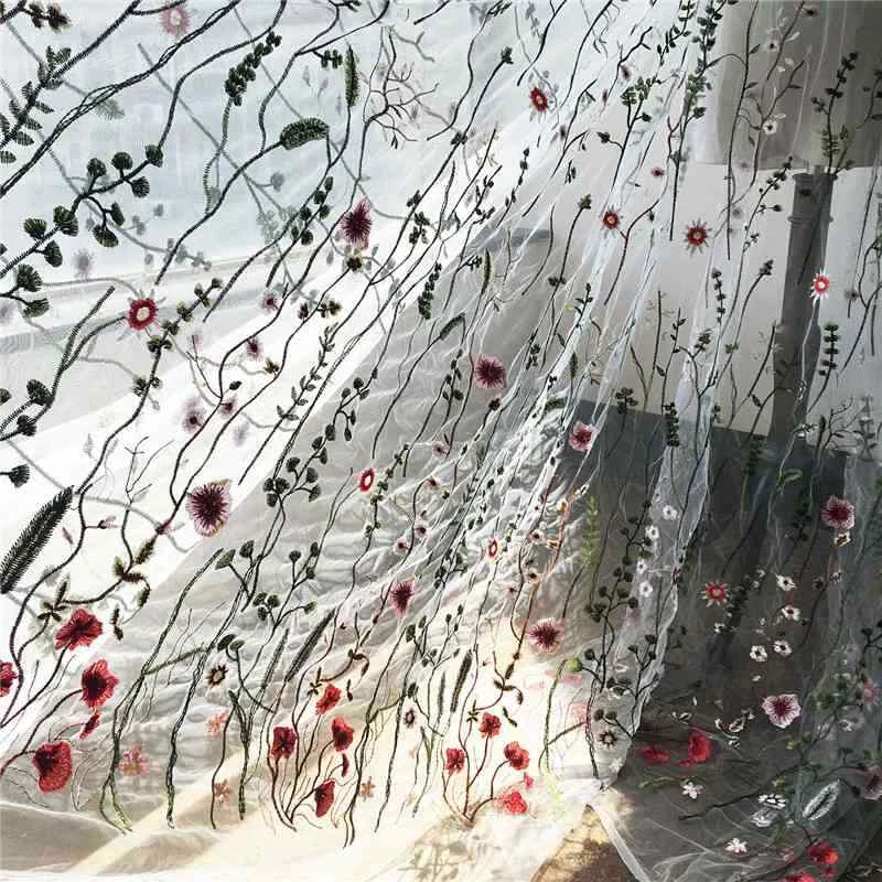 51" Embroidery Bridal Dress Fabric 0.5Y 8 Colours Lace Floral Corded Lace Fabric - image 3 of 4