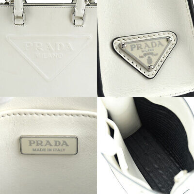 Prada Embossed Triangle Mini Tote Bag 2Way Shoulder 1Ba333 Prada Embossed Triangle Mini Tote Bag 2Way Shoulder 1Ba333