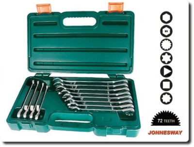 Jonnesway 12 Pcs Ratcheting Reversible Combination Wrench MULTI FIT Set 8 -19 MM