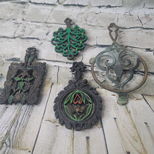 3 Vintage Wilton Cast Iron Trivets 1 Unmarked Lot of 4 Total Trivets