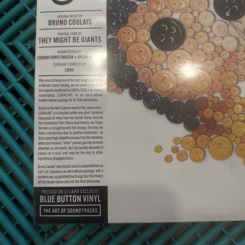 CORALINE Original Soundtrack 15th Anniversary PICTURE BLUE Button Vinyl(IN HAND) - Picture 2 of 12