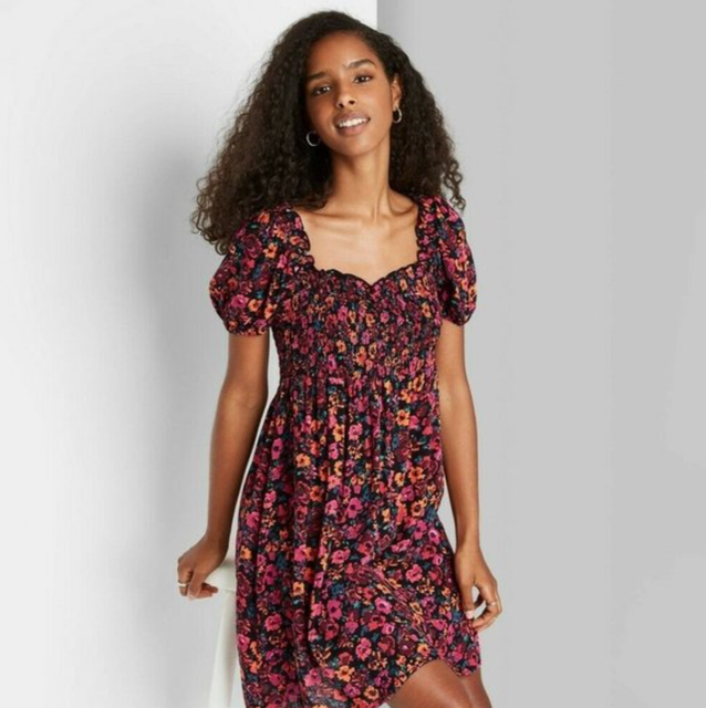 Short Sleeve Smocked Pullover Dress 