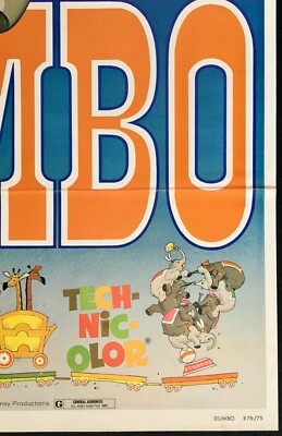 ダンボ　USオリジナル映画ポスター Dumbo ORIGINAL US One Sheet Movie Poster Walt Disney 1976RR | eBay