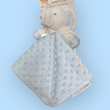 Blankets  And Beyond Plush Blue Minky Dot ELEPHANT Security Blanket Lovey