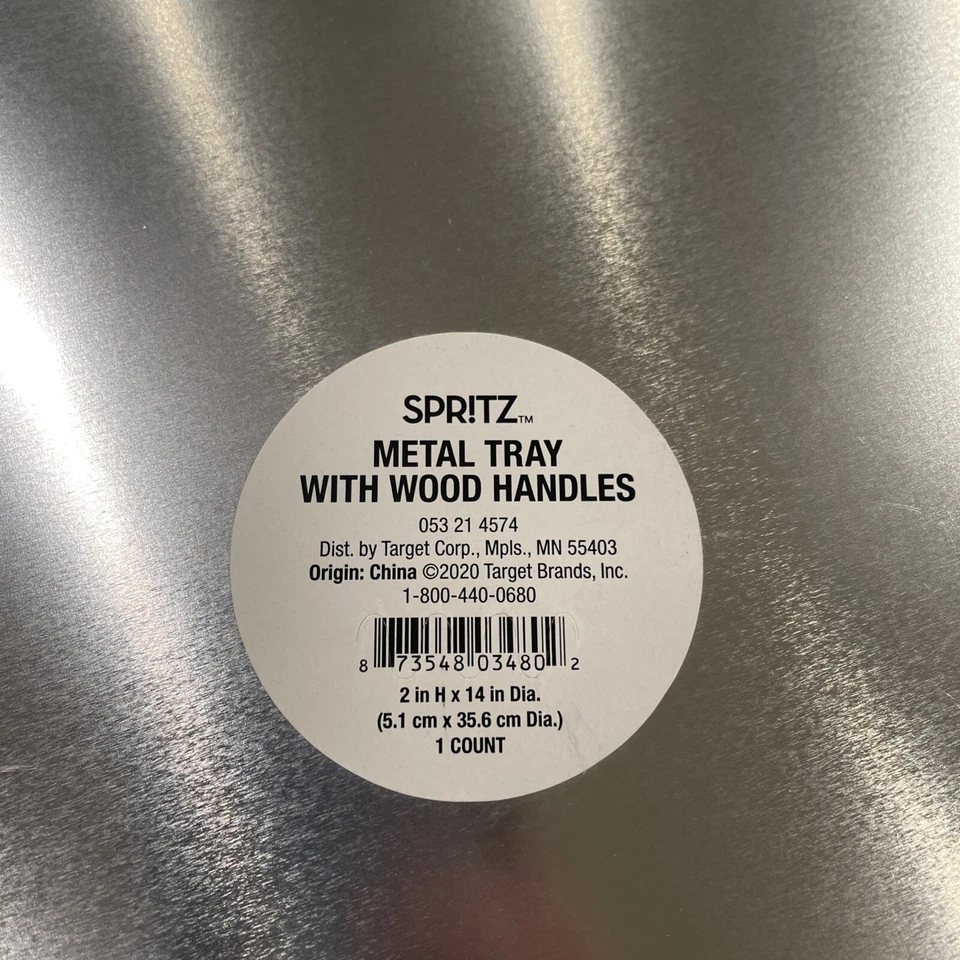 Target Metal Tray With Wood Handles - Image 2 of 2