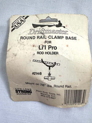 Support De Canne Driftmaster Li'l Pro 7/8 Rail Rond, Base Pince, Modèle 214B