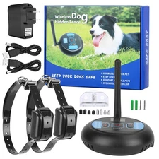 Wireless Electric Dog Fence Pet Containment System Shock Collars For 1/2 Dogs