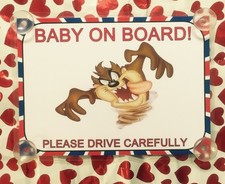 Taz The Tasmanian Devil Baby On Board Car Laminated Sign