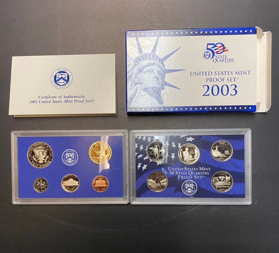 2003 - S -  6 Sets US Mint 10 Coin Proof Sets (IL, AL, ME, MO, AR) - Image 3 of 4