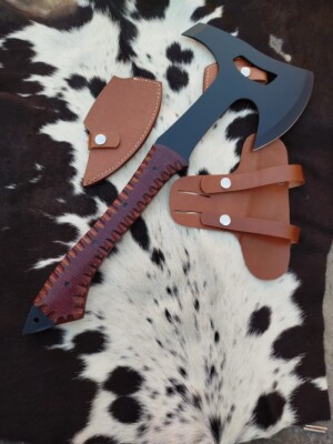 CUSTOM HANDMADE D2 TOOL STEEL HUNTING VIKING THROWING AXE CAMPING SURVIVAL AXE