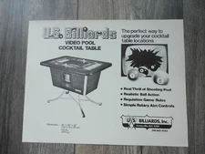 Video Pool Cocktail Table Arcade Machine Flyer Original US Billards Brochure