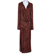Free People Shayla Floral Long Sleeve Faux Wrap Jersey Maxi Dress Size Large
