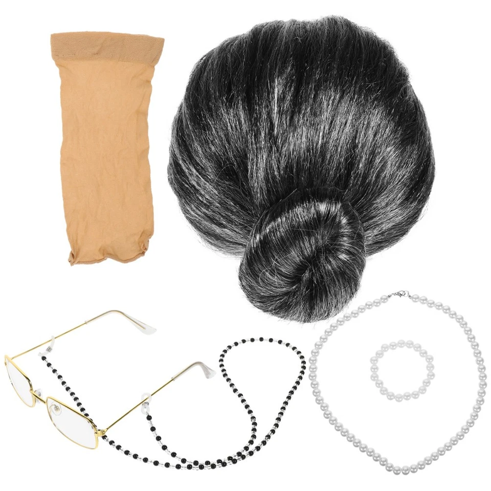 Dress up Wigs Grandma Costume Adult Costumes for Old Women - Image 4 of 4