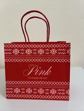 6x Lot Victoria's Secret SMALL Pink Paper Holiday Favor Gift Paper Bags New 