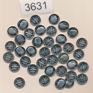 F.D.R. PROOF DIMES - 1990-1997 - 35 COINS - GEMS - #3631