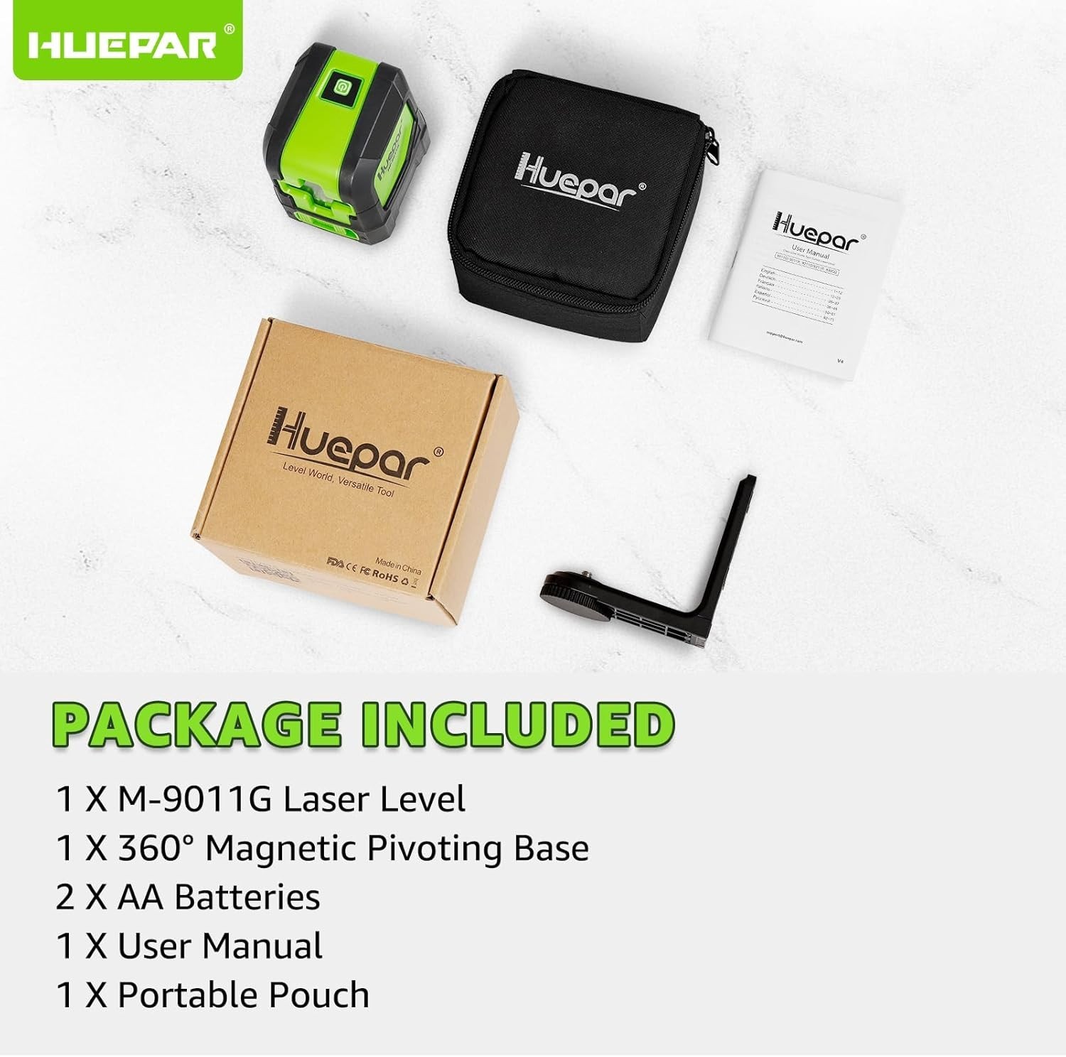 Bright Green Cross Line Laser Level - Self-Leveling & Compact for DIY Projects