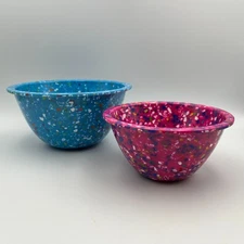 Zak! Designs Confetti Nesting Mixing Serving Bowls Melamine Set of 2
