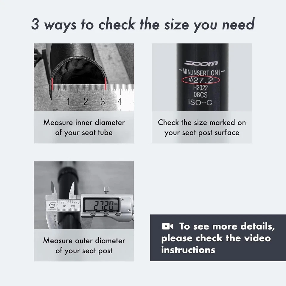 Tija de sillín de bicicleta ligera de aluminio con amortiguador de bobina de resorte - varios tamaños Foto 4 de 4