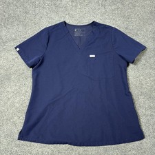 Figs Scrub Top Womens Large Blue Technical Collection Catarina V Neck