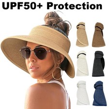 Women Sun Hat w/ Ponytail Hole Beach Hiking Summer Wide Brim Foldable Bucket Hat