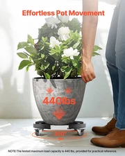 Round Trash Can Dolly 15-22.8 in Adjustable Furniture Dolly 400lbs Heavy Duty