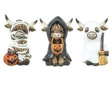 New Halloween Themed Highland Cow Trio