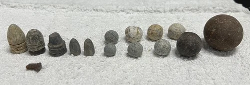 Antique Civil War Bullets, Musket & Cannon Balls