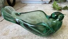 Fenton Art Glass Green Dove Bird Candle Holder Signed