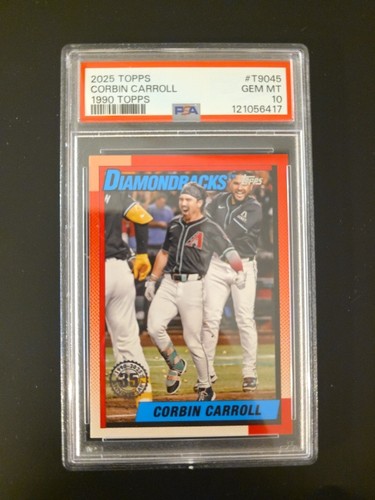 2025 Topps Serie 1 Corbin Carroll PSA 10 1990 35° Anniversario #T90-45 POP 3 - Foto 1 di 2