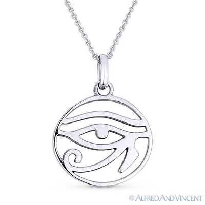Eye of Horus Egyptian Udjat Wedjat .925 Sterling Silver Egypt Luck Charm Pendant