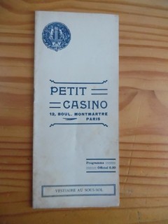 PROGRAMME PETIT CASINO BD MONTMARTRE PUBLICITES PHOTO SABLES D OLONNE