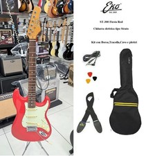 EKO ST300 Fiesta Red CHITARRA ELETTRICA ROSSA TIPO STRATO KIT BORSA + TRACOLLA +