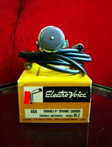 Vintage 1960s Electro Voice 664 dynamic cardioid microphone Hi Z w accessories