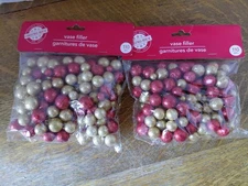 2 Pks Red And Gold Glitter Styrofoam Vase Filler,Craft,Table Scatter,110pc. ea. 