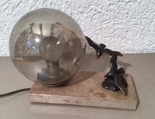 Art -Deco Tischlampe Antik, Bronzefarben,Vogelfigur, Marmorsockel