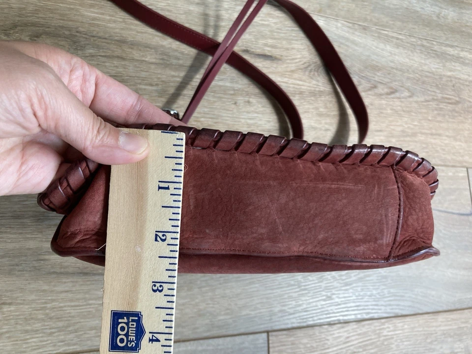 Bolso Bandolera All Saints Ray Mujer Borgoña Cuero Vaca Bolsillos Cremallera Hobo Foto 3 de 4