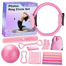 Pilates Kit, Home Pilates Workout Kit for Women, Pilates Equipment Ring Pink