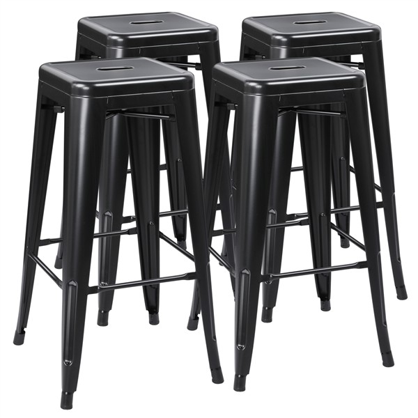 Metal Bar Stools Counter Barstools Farmhouse Stackable Chairs 30 inch Set of 4