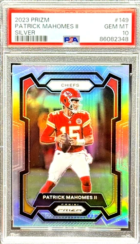PATRICK MAHOMES II 2023 PANINI PRIZM FOOTBALL #149 SILVER PRIZM GEM MINT PSA 10