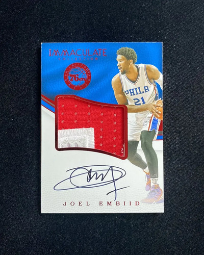 2016-17 Immaculate Premium Joel Embiid GW Patch Auto 21/25 Jersey Number WU89