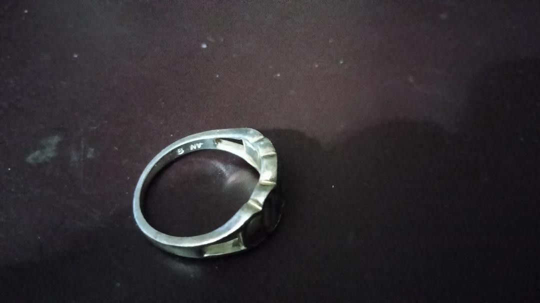 Sterling silver abalone show ring size 7 Ruby Lane