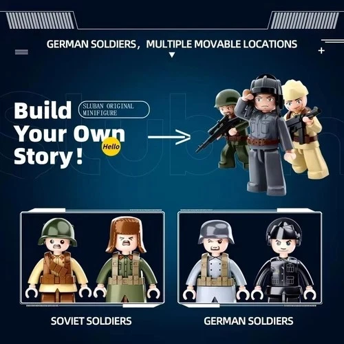 Sluban 930PCS ARMY Tiger King Heavy Tank Building Blocks Land Force WW2 Military - Image 3 of 4