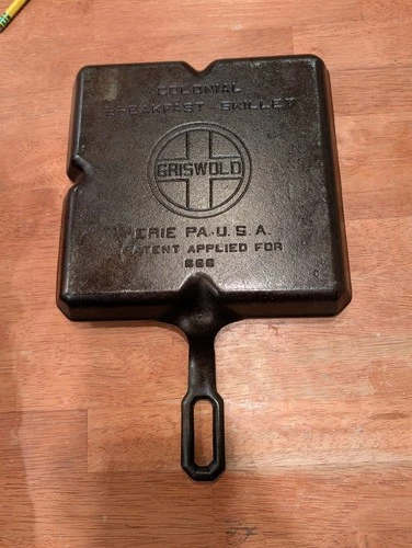 Griswold Cast Iron Colonial Breakfast Skillet No. 666 Large Block C