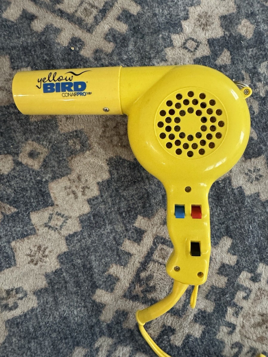 Vintage Yellow Bird Hair Dryer Conair Pro Yellow Tested & Working
