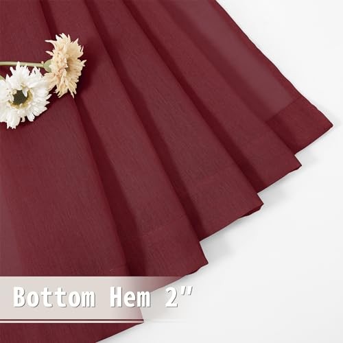 Short Sheer Door Curtains Closet Linen Textured Curtains Sheer Doorway Light - Bild 7 von 7